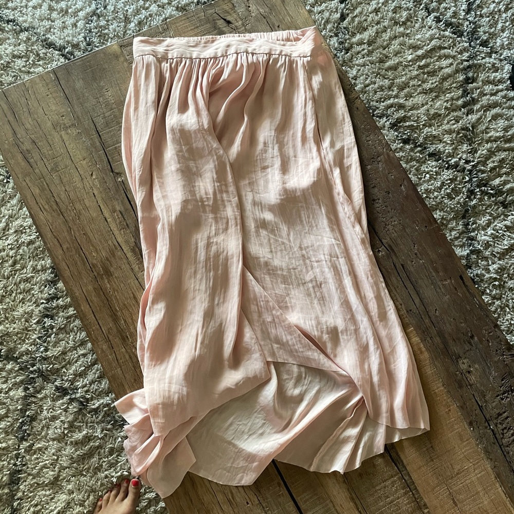 High-low pretty pink silk Talula skirt
